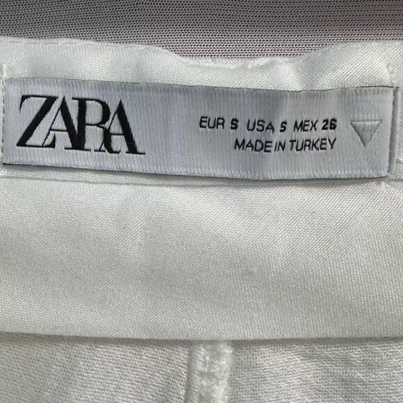 ZARA Women's White High-Waisted Straight-Leg Pants - Picture 7 of 16